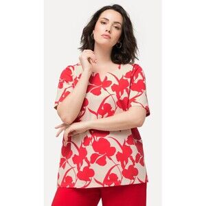 Ulla Popken Plus Size Tunic‎ Top Art to Wear Pullover Blouse Floral 20/22